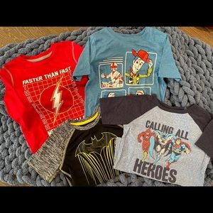 Boys Size 7 Shirts Lot - Super Heroes, Toy Story